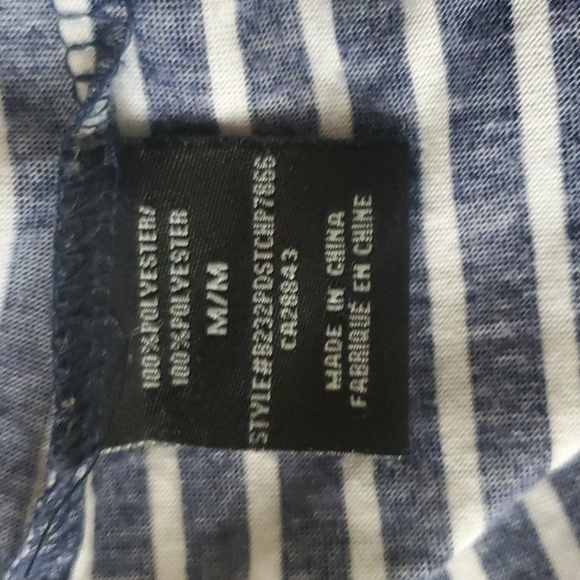 Eclipse Black and White Stipped Knit Belted Button Down Shirt Dress Size Medium - Picture 7 of 12